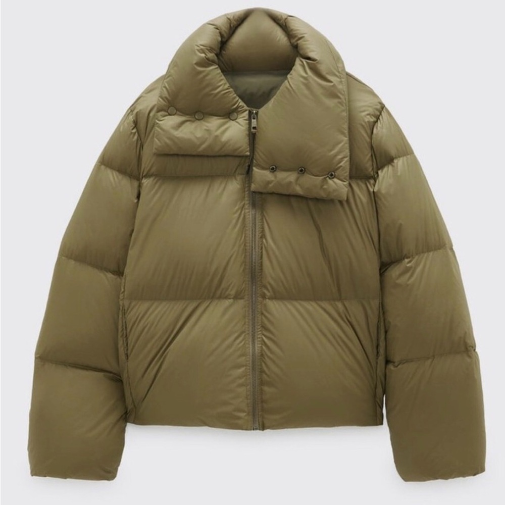 Zara khaki green Women's Puffer Jacket limited edition